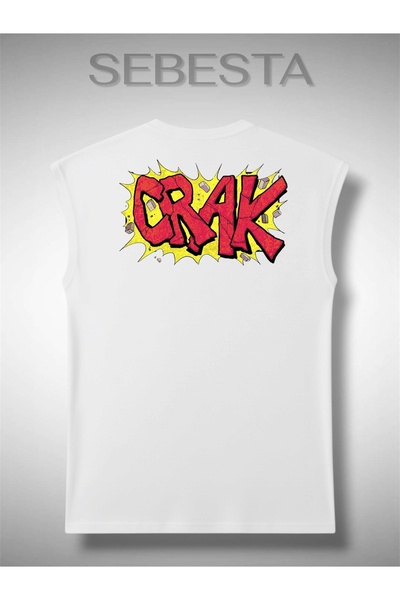 Sebesta Fashion Crak Printed Cotton 0 Collar Premium Oversize Sports Top