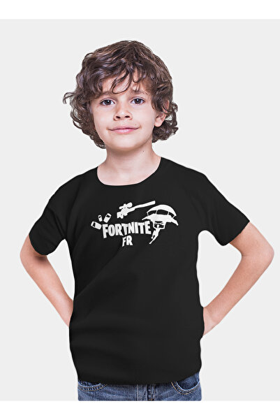 Generic عالم الموضة تيشرت قطن بطباعة عالية الجودة بتصميم لعبة فورت نايت