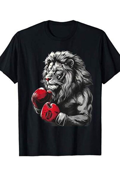 Astogria13 Men's & Women's Retro Martial Arts T-Shirt - Lion Boxing Design Ta...