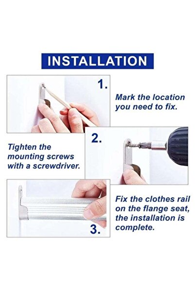Duravel Oval Closet Rod End Flange Bracket, Wardrobe Hanger Pipe Fitting Oval Type, Wardrobe Tube Support Bracket with Screws (Pack Of 2)