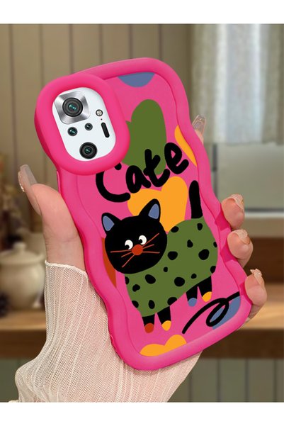 Hontinga Redmi Note 10 Pro Compatible Case Camera Protector Red Silicone Coup...