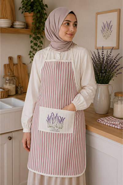 EBRUTESETTÜR Striped kitchen apron red