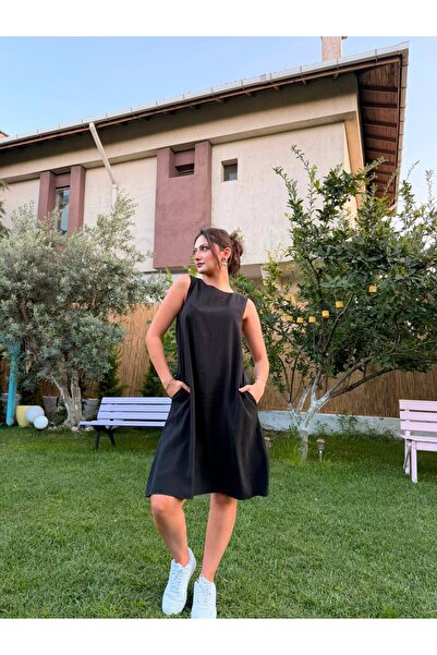 ALMİLA MODA Siyah Tensel Elbise