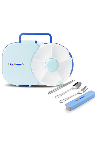 STAR BABiES Multi-Compartment Spinner Lunch Box and Portable Stainless Steel ...