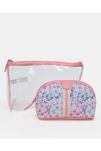 REDTAG Women Pink Cosmetic Pouch Set