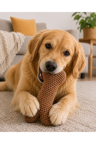 FLY LIFE Knitted Bone Dog Toy