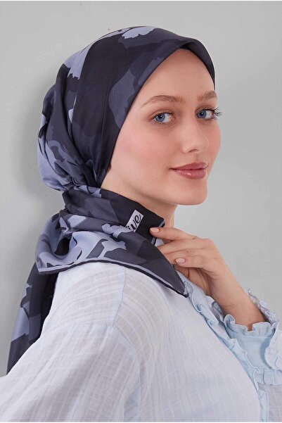 Levidor وشاح من القطن الحريري بنمط مختلط من الأنثراسايت