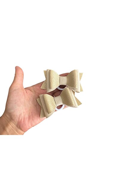 feltland Fundite pentru fetite din piele artificiala, set 2 buc, 8*4.5cm, aur...