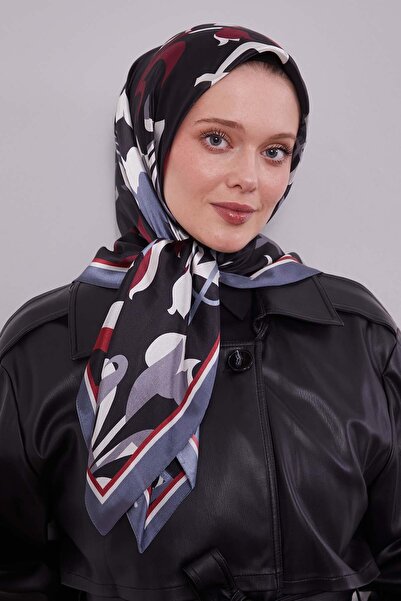 Levidor وشاح كريستال بنمط زهرة التوليب الرمادي