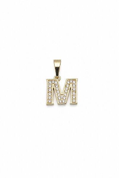 Sose Moda Zirkon Taşlı Gold Renk M Harfi Xuping Kolye Ucu