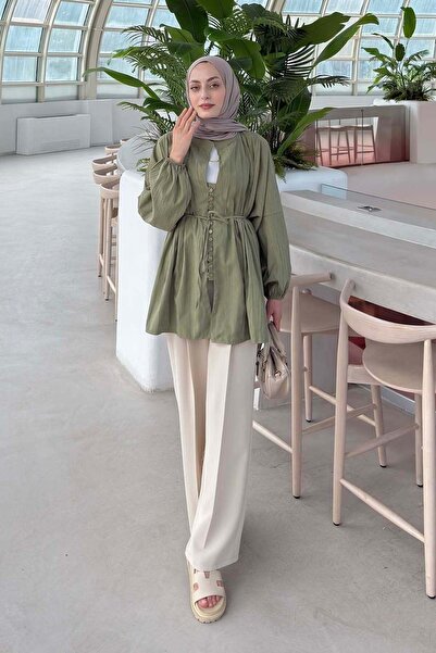 lamelif Birit Buttoned Nubuck Shirt Khaki