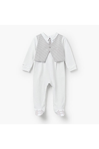 giggles Cotton Collared Long Sleeves Sleepsuit with Waistcoat