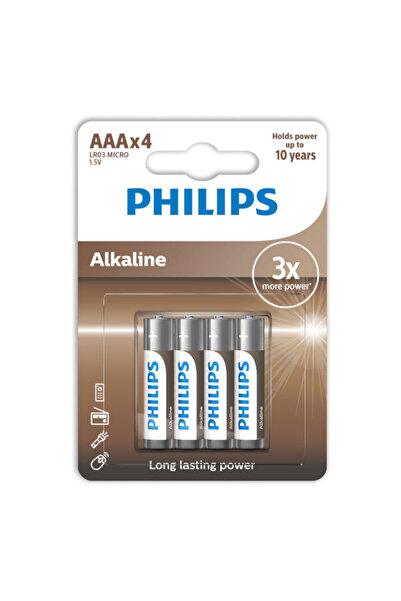 OEM PHILIPS ΜΠΑΤΑΡΙΑ ΑΛΚΑΛΙΚΗ AAΑ 4τεμ. - (ΜΕ ΦΟΡΟ 0,08€)