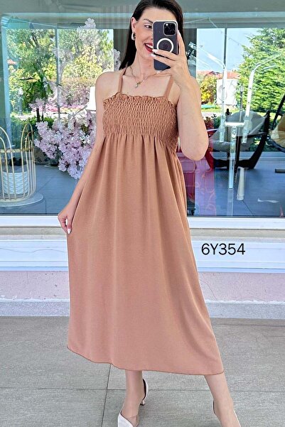 İnce Topuk Gipeli Linen Aerobin Dress 6Y354