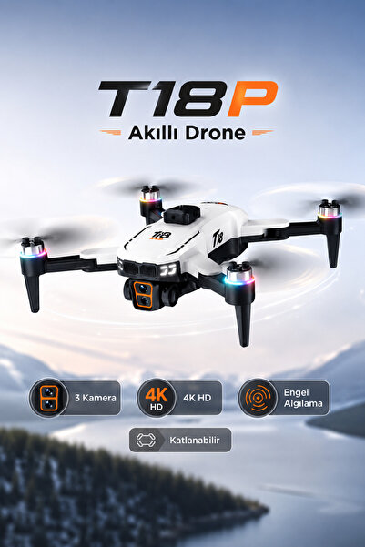 Tinytek T18P 3 Kameralı 4K HD Katlanabilir Akıllı Drone - Engel Algılama, Opt...