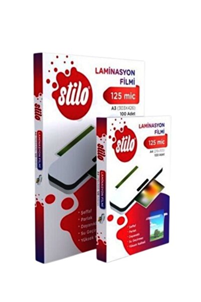 Stilo Laminasyon Film A4 125Mic PVC Kaplama Kağıdı - 20 adet