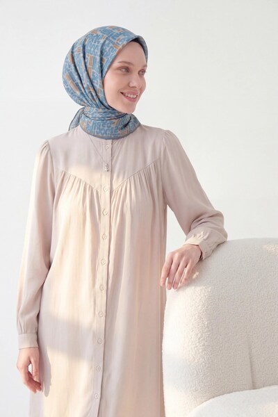 Silk Home وشاح ناعم باللون الأزرق التجريدي