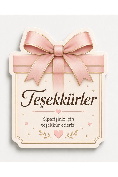 Papelia Özel Kesim Hediye Kutusu Tasarımlı Teşekkür ve Yorum Kartı 100 Adet