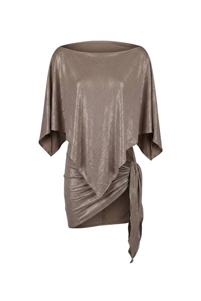 AQUELLA Silvery Earth Color Poncho Pareo Set