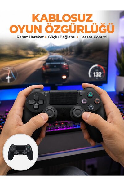 Onba PS4 Uyumlu Kablosuz Oyun Kolu – Gerçekçi Titreşimli Geri Bildirim Yeni Nesil - ONB5274-2226