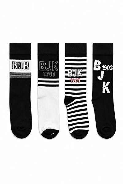BJK 1903 Bjk Licensed Fan Socks Unisex 4-Piece Adult Socks 1903 Kartal Bjk So...
