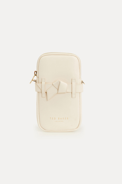 Ted Baker Bej İkonik Fiyonk Telefon Çantası