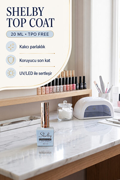 SHELBY Kalıcı Oje İçin Parlak Top Coat 20 ml TPO Free