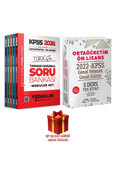 Yediiklim Yayınları 2026 KPSS Ortaöğretim Ön Lisans Tüm Dersler Modüler Soru ...