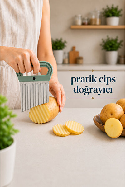 Sariva Home Dalgalı Patates Kesici Cips Doğrayıcı Sebze Dilimleyici Paslanmaz...