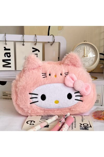 Kawaii Χαριτωμένη θήκη στυλό Hello Kitty με ροζ στολή γάτας