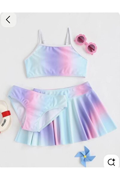 ARBİ kids Šareni trodelni bikini set sa suknjama za devojčice