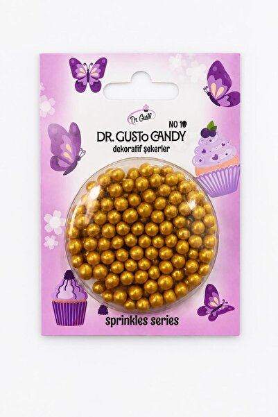 Dr. Gusto 4 mm Candy Altın Boncuk Pasta Süsleme Şekeri – Gold Dekor Şekeri