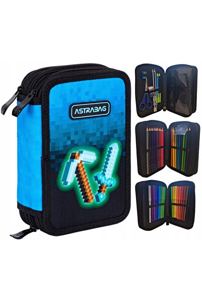 Astralwerks Penar Jumbo Triplu cu Accesorii Blue Pixel Sword Kilof Ac31 Astrabag