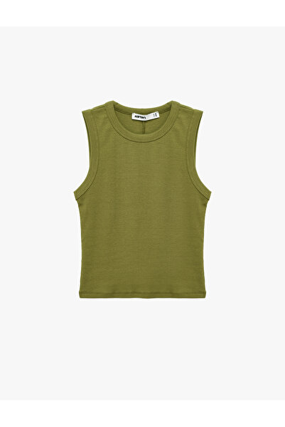 Koton Cotton Camisole Slim Fit Sleeveless Crew Neck Ribbed Undershirt