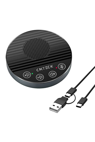 CMTECK επιτραπέζιο μικρόφωνο LE2102 με ηχείο, omnidirectional, USB/USB-C, μαύρο