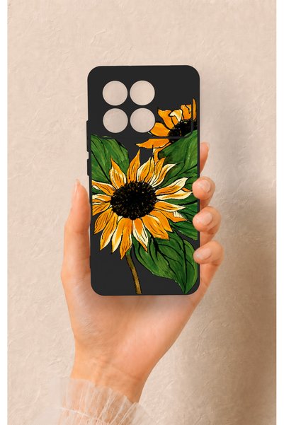 Vip Case حافظة سيليكون متوافقة مع هاتف Poco X6 Pro بنمط زهرة الشمس