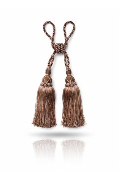 MILANO COLLECTION Handmade Rope-Handled Curtain Tassels, 25 cm, Brown/Bronze