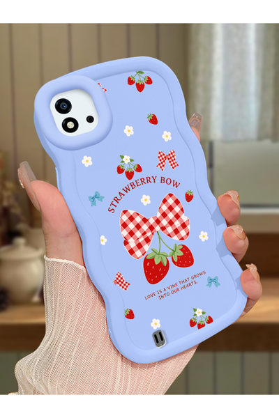 Hontinga Realme C20 Compatible Case Camera Protector Blue Silicone Couple Pho...