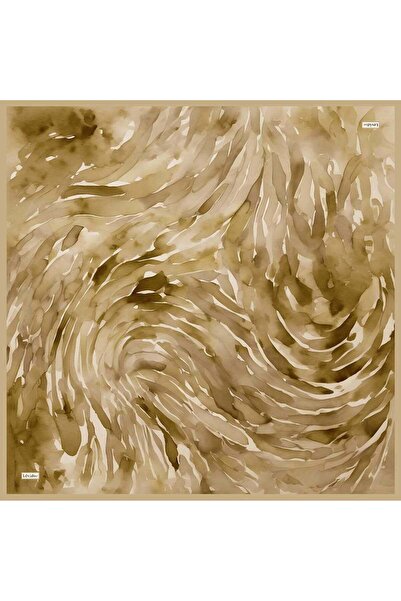 Levidor Yellow Minimal Wave Pattern Twill Silk Scarf