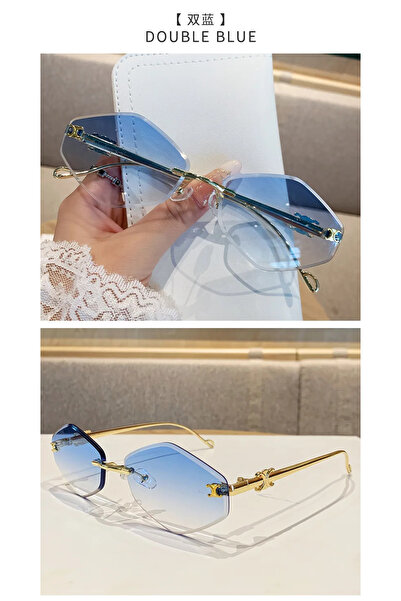 choice2 C7 New Frameless Cut Edge Diamond Sunglasses for Fashionable Street P...