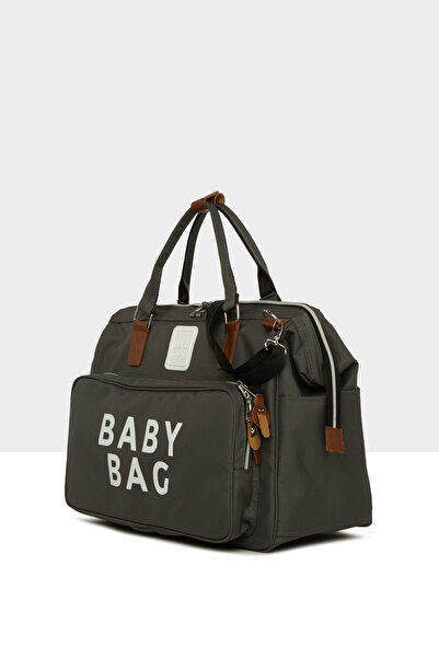 Bagmori Gri Baby Bag Baskılı Geniş Cepli Anne Bebek Çantası M000008779