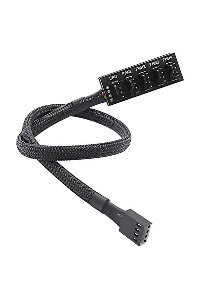 Choice 0.4m black Computer Case Fan Hub 1/5 PWM Fan HUB Package Nylon Mesh 4P...