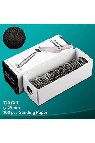 Choice1 Black 120 Grit Professional Replaceable Sanding Paper 25 MM Pedicure ...