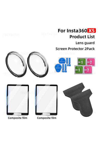 Choice4 مجموعة حماية الشاشة X5Composite لـ Insta360 X4 مع واقي العدسة + زجاج ...
