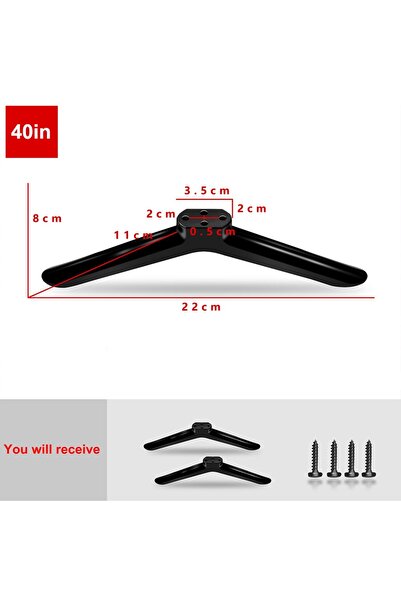 Choice4 40in New Universal TV Base Stand Legs With Screws Black Television Ta...