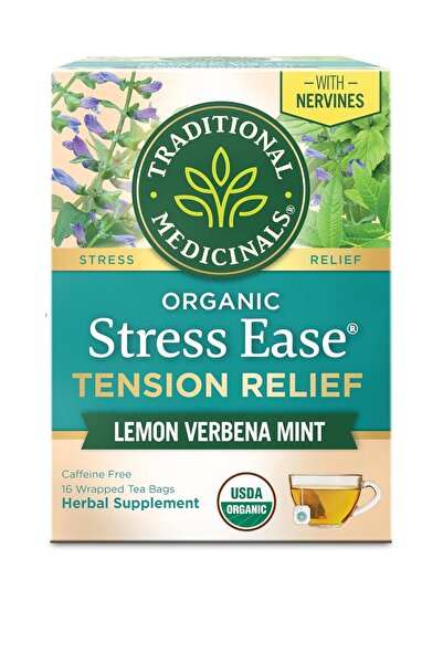 TRADITIONAL MEDICINALS Organic, Stress Ease Tension Relief, Lemon Verbena Min...