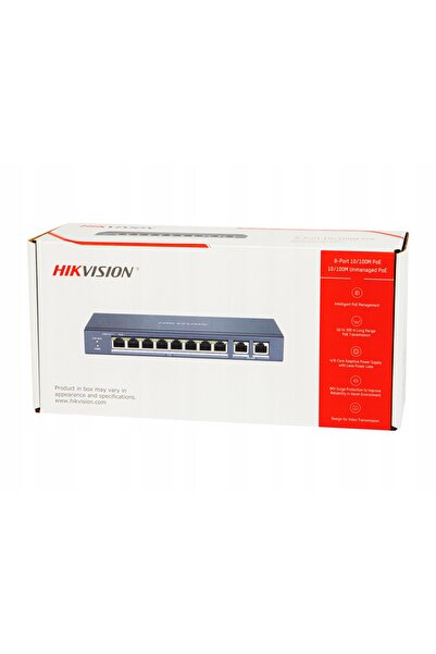 Hikvision Switch PoE 8 porturi PoE, 2 porturi LAN 100Mbps pentru camere