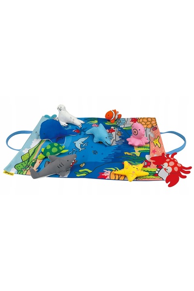 K’s Kids Covoraș educativ cu tematică oceanică și figurine cu animale, multă ...