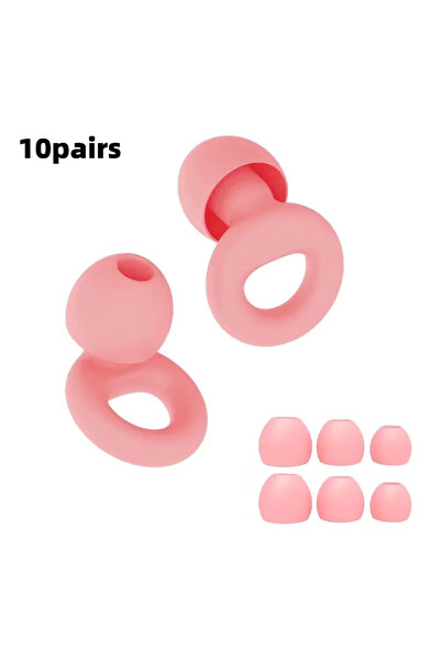 Choice3 10sets Pink 1-10 Pairs Silicone Earplugs Soft Reusable Ear Plugs For ...