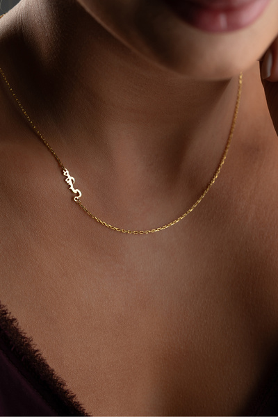 beonejewelry 925 Ayar Gümüş Kişiye Özel Minimal Arapça İsim Kolye